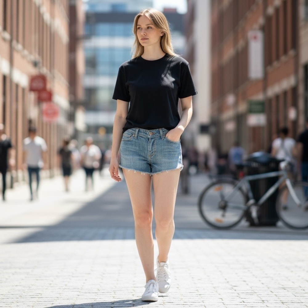 Rock & Republic Cut Off Raw Hem Denim Jean Shorts